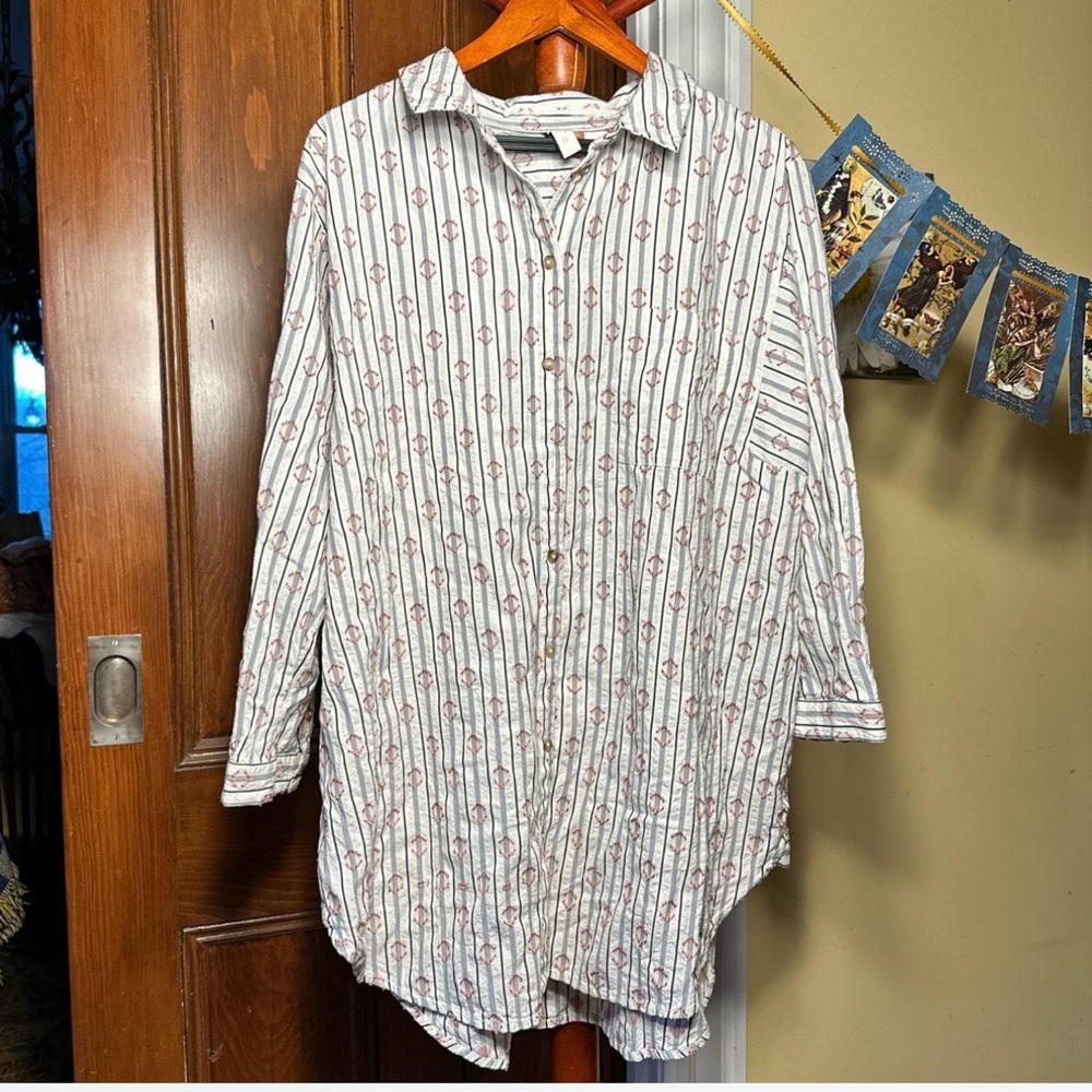Pilcro 3/4 Sleeve Button Up Top XL